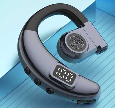 Noise-Canceling Bluetooth Earpiece - Single Ear Wireless Headset for Clear Calls