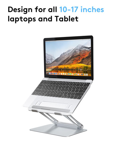 Laptop Stand for Desk, Adjustable Laptop Riser ABS Silicone Foldable Portable Laptop Holder