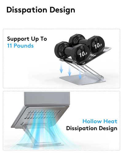 Laptop Stand for Desk, Adjustable Laptop Riser ABS Silicone Foldable Portable Laptop Holder