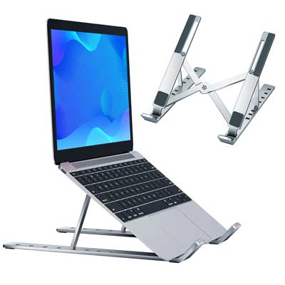 Laptop Stand for Desk, Adjustable Laptop Riser ABS Silicone Foldable Portable Laptop Holder