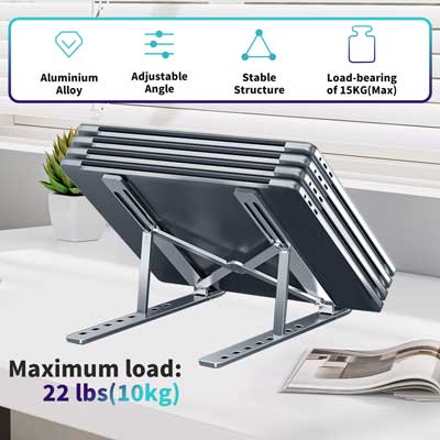 Laptop Stand for Desk, Adjustable Laptop Riser ABS Silicone Foldable Portable Laptop Holder