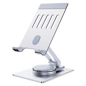 Cell Phone Stand Aluminum Desktop Holder Bracket Holder Adjustable Cell Phone Stand Aluminum Desktop Stand Compatible with All Smart Phone and Tablets Pad Under 10 inch